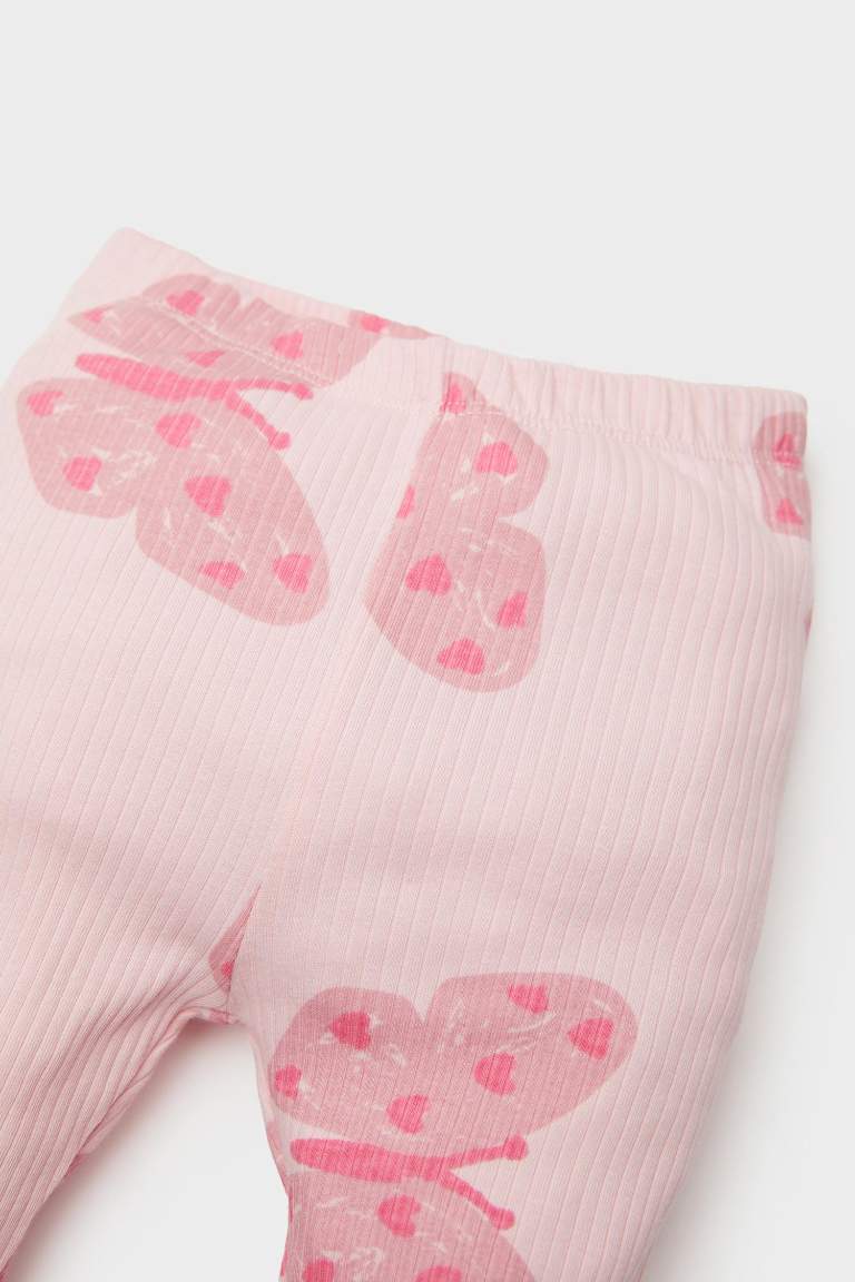 Baby Girl Regular Fit Butterfly Pattern Leggings