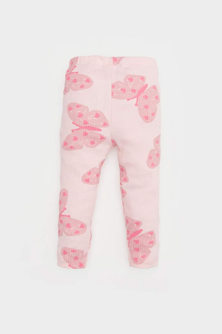 Baby Girl Regular Fit Butterfly Pattern Leggings