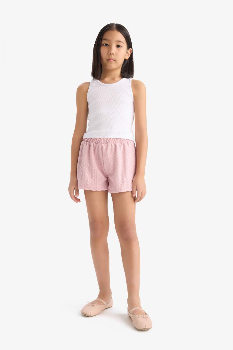 Short à taille élastique pour fille