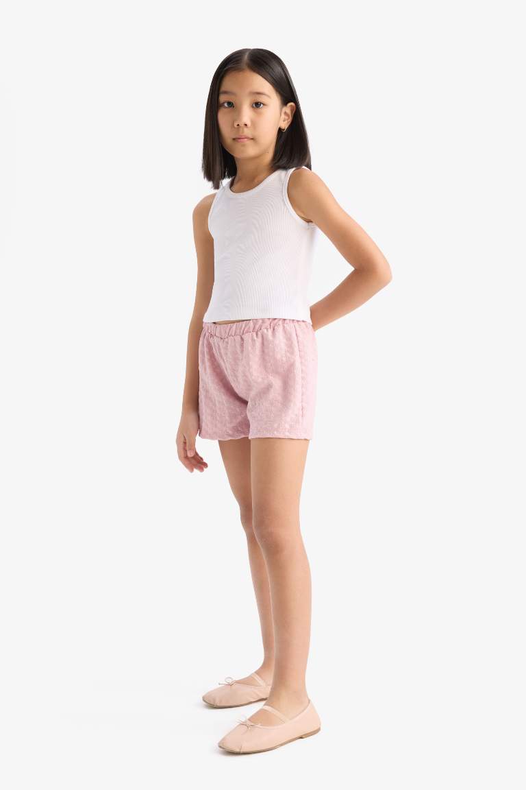 Short à taille élastique pour fille