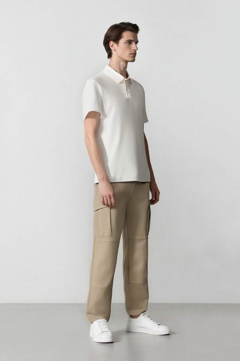 Wide Leg Bol Rahat Kesim Kargo Cepli Geniş Paça Gabardin Pantolon