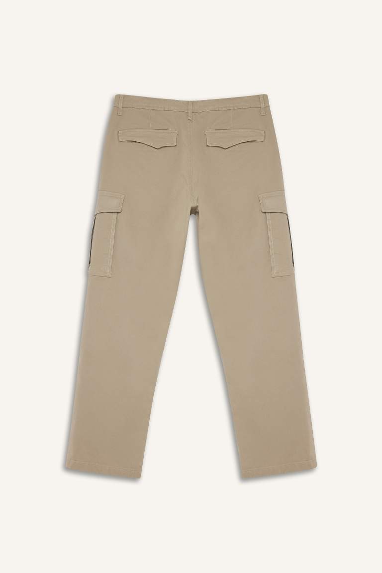 Wide Leg Bol Rahat Kesim Kargo Cepli Geniş Paça Gabardin Pantolon