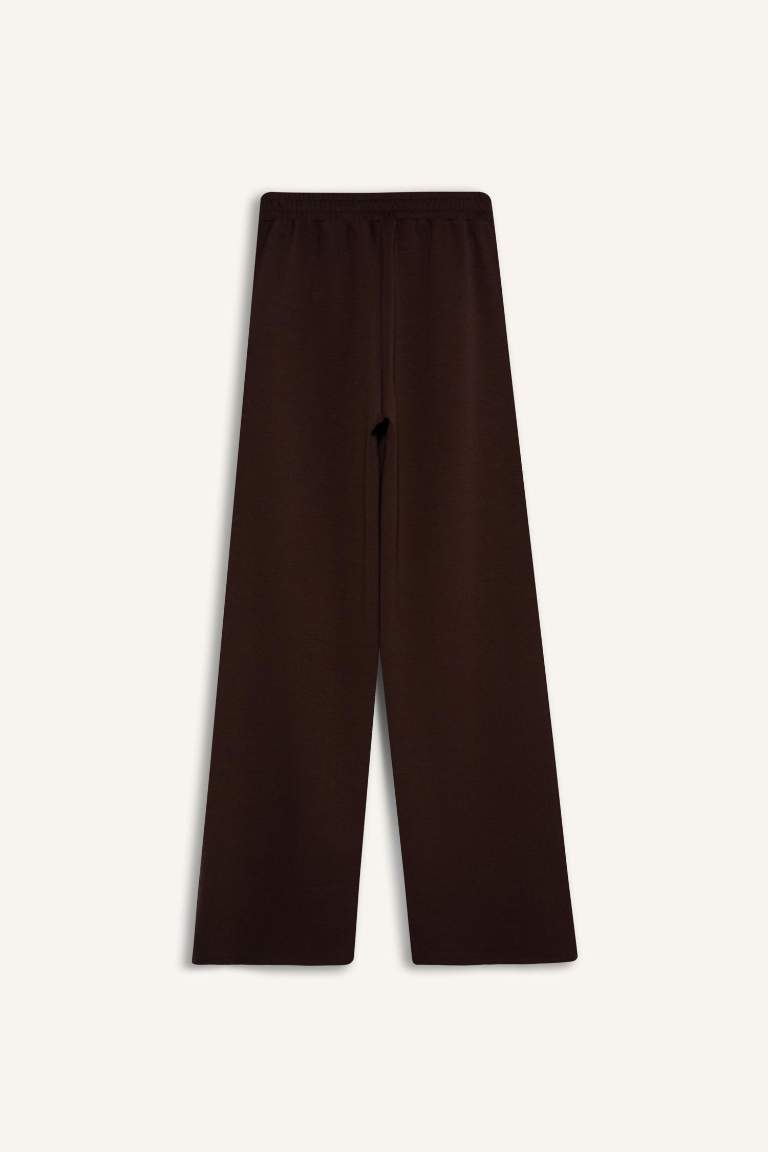 Basic Elastic Waist Wide Leg Sweatpants