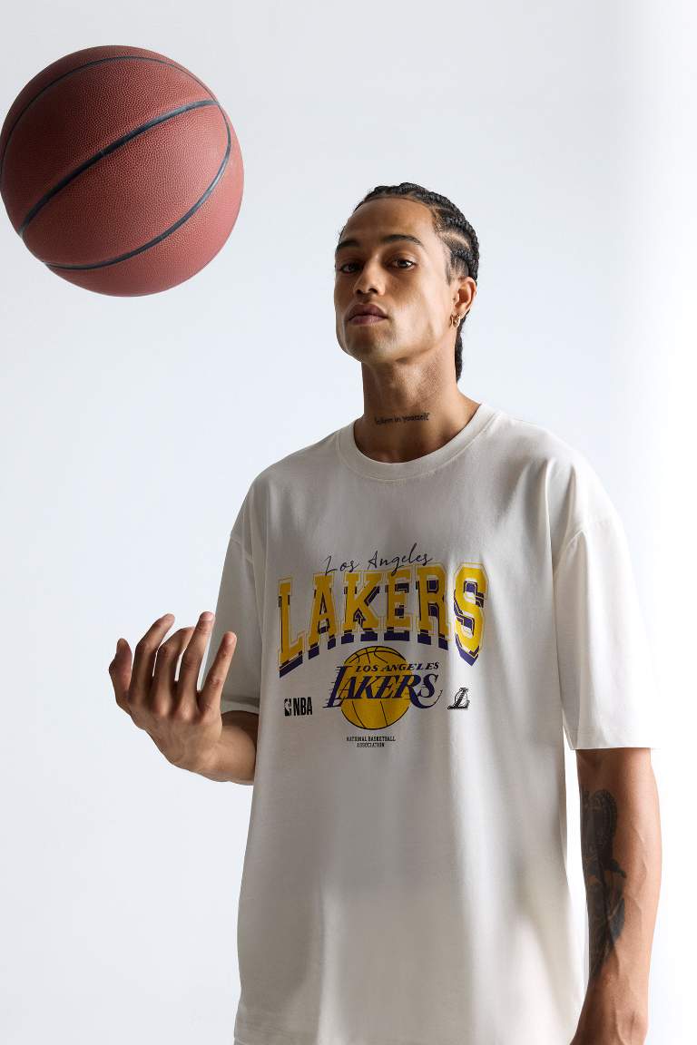 NBA Los Angeles Lakers Лицензиялық дөңгелек жаға Футболка