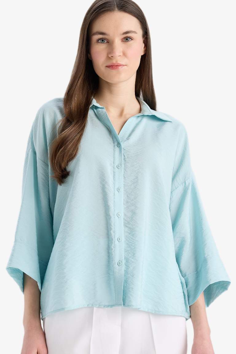 Regular Fit V Neck Long Sleeve Shirt