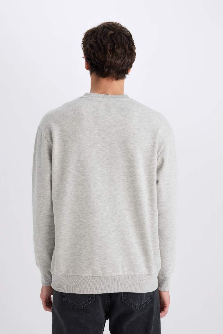 Oversize Fit Crew Neck Thick Basic Sweatshirt