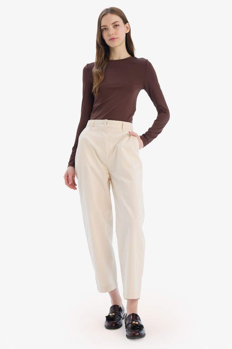 Carrot Fit Gabardin Pantolon Normal Bel