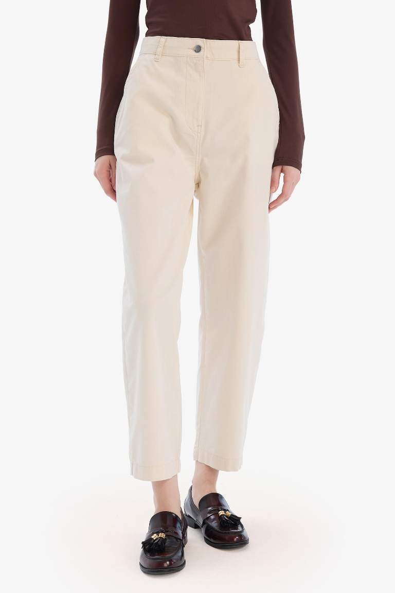 Carrot Fit Gabardin Pantolon Normal Bel