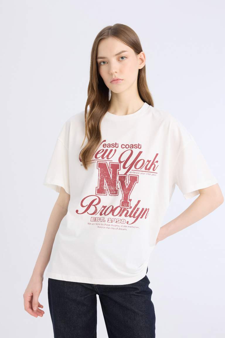 Oversize Fit Crew Neck Printed T-Shirt