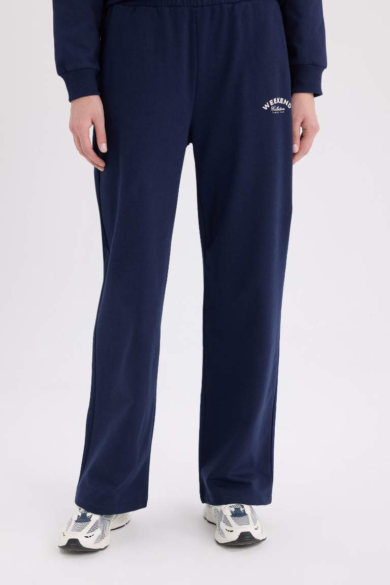 Pantalon de jogging large imprimé à taille élastique