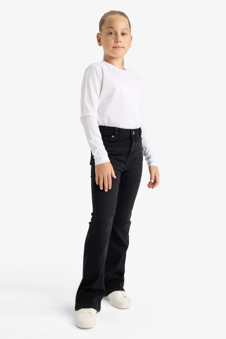 Kız Çocuk Flare Fit İspanyol Paça Jean Pantolon