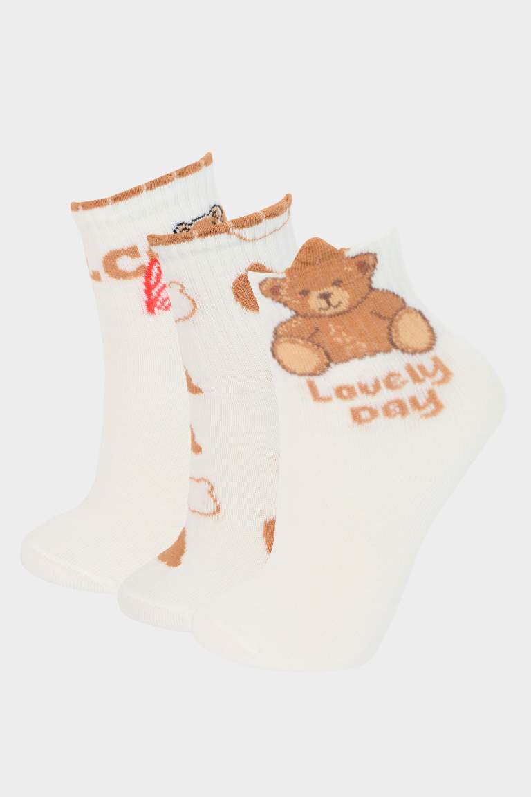 Girl Comfortable Elastic 3 Piece Cotton Long Socks