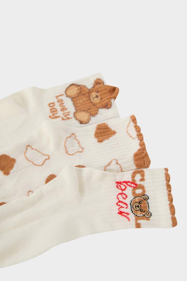 Chaussettes Longues Coton Ours 3 Fille