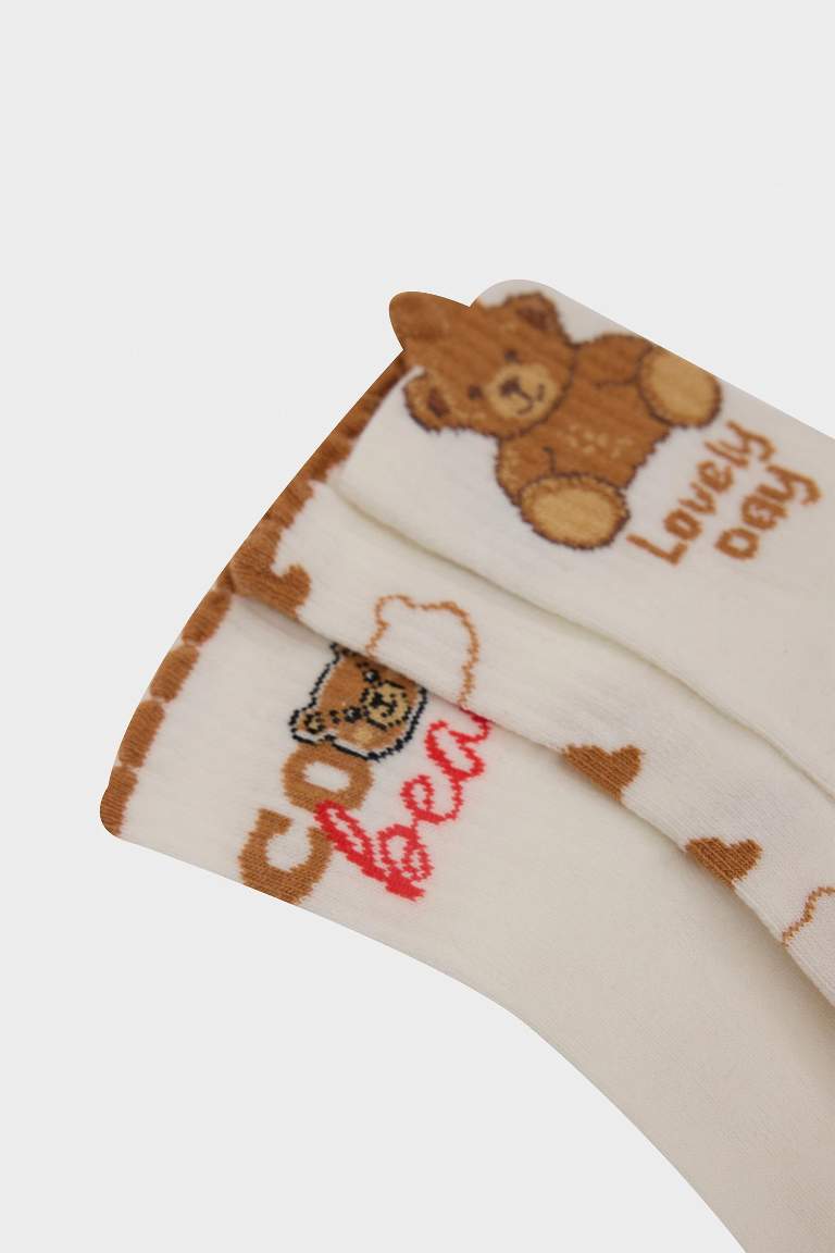 Girl Comfortable Elastic 3 Piece Cotton Long Socks