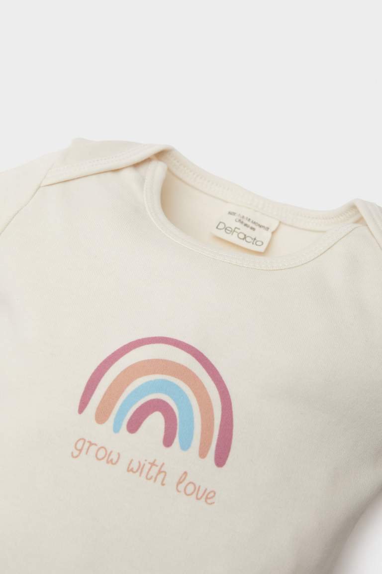 Baby Girl Newborn Rainbow Printed Long Sleeve Snap Body