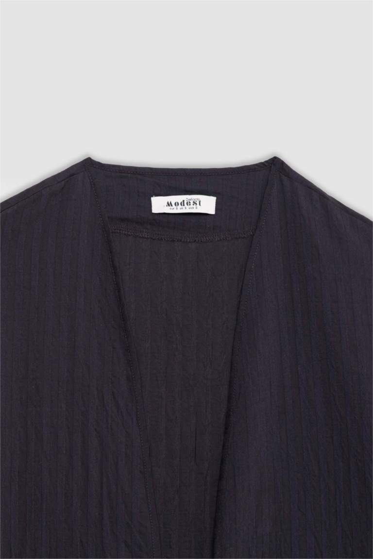 Relax Fit Crew Neck Jacquard Kimono