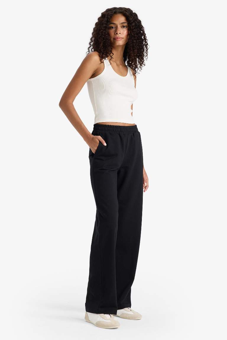 Straight Fit Cepli Beli Lastikli Eşofman Altı