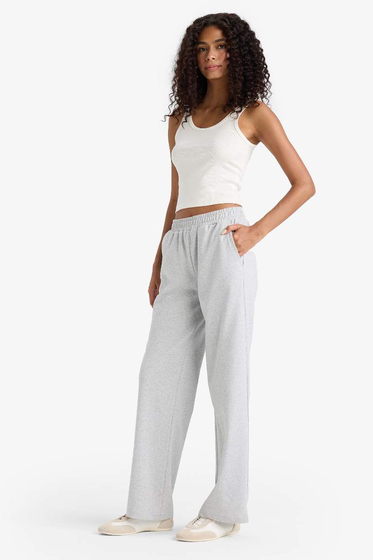 Straight Fit Elastic Waist Sweatpants