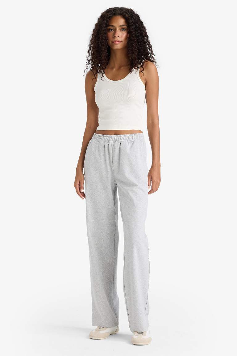 Straight Fit Elastic Waist Sweatpants