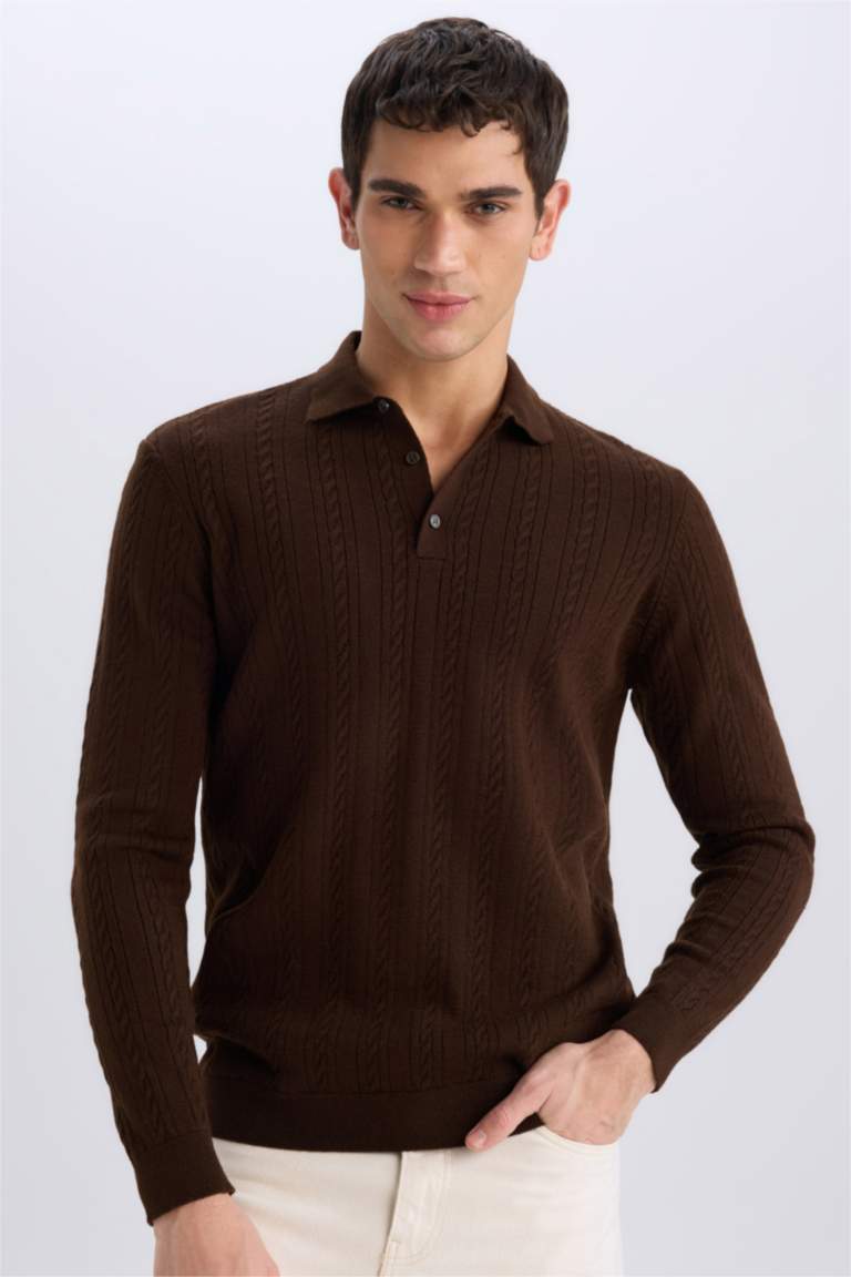 Standard Fit Polo Collar Knitwear Pullover