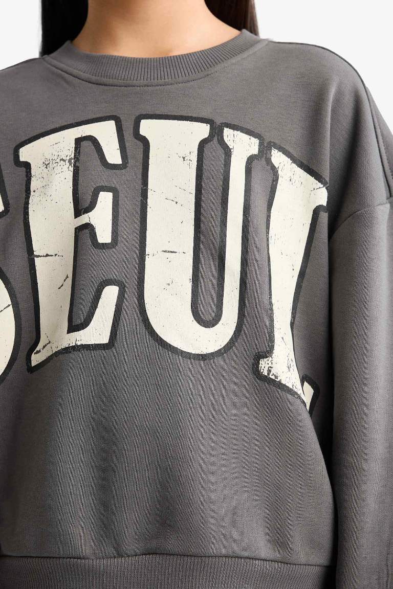 Girl Printed Sweatshirt Sweatpants 2 Piece Set