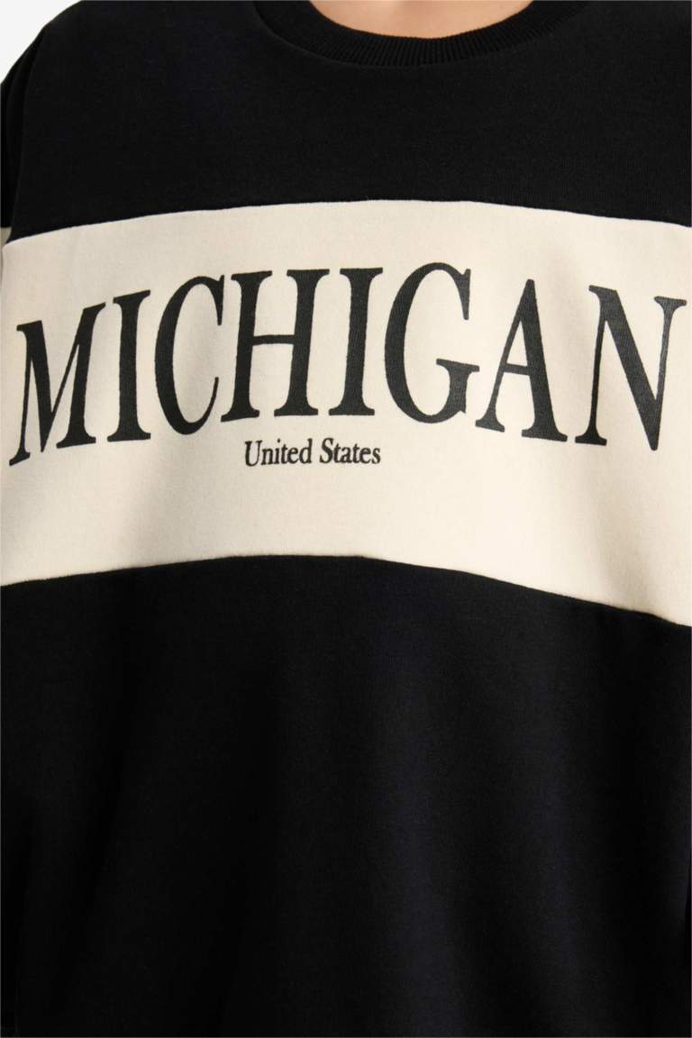 Kız Çocuk 2'li Takım Baskılı Sweatshirt Eşofman Altı