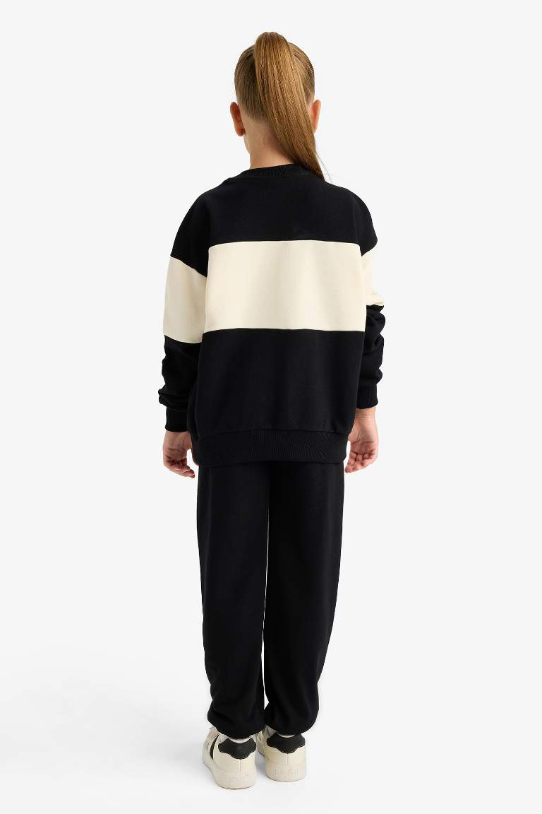 Kız Çocuk 2'li Takım Baskılı Sweatshirt Eşofman Altı