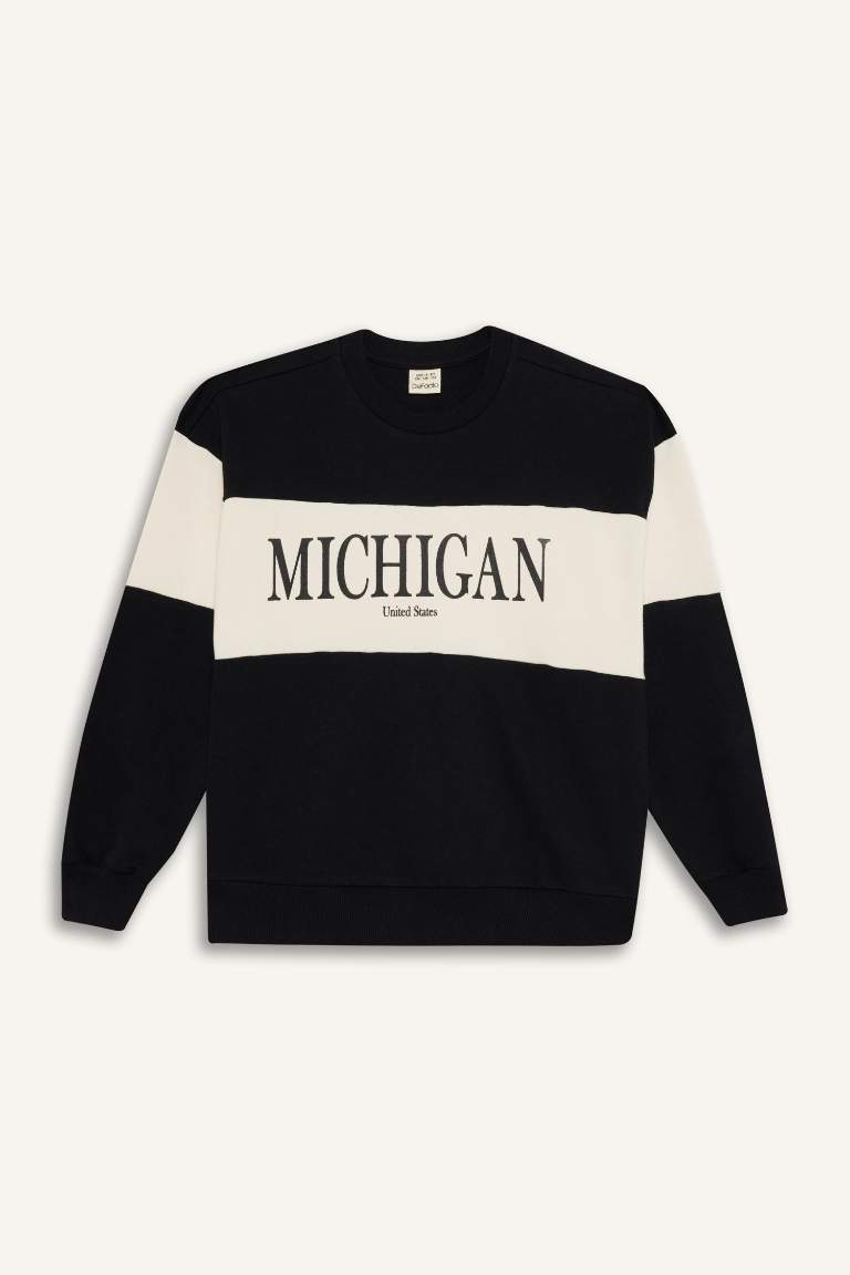 Kız Çocuk 2'li Takım Baskılı Sweatshirt Eşofman Altı