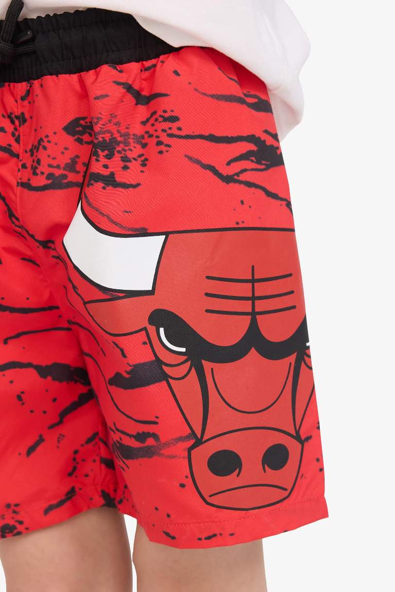 Ұлдарға NBA Chicago Bulls Тоқымалы жүзу шолақ шалбар