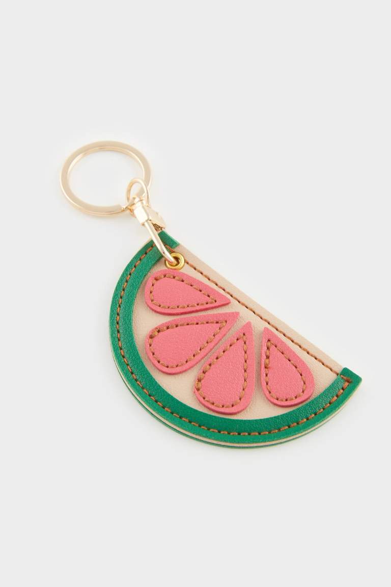 Kadın Pembe Limon Motifli Charm Anahtarlık