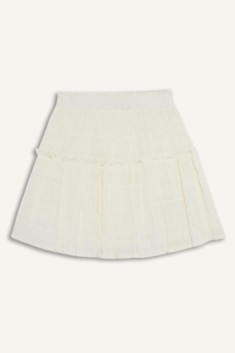 Cotton Lined Normal Waist Mini Skirt