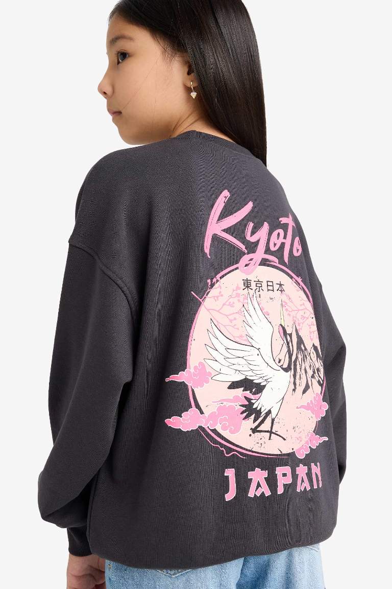 Girl Oversize Fit Crew Neck Sweatshirt