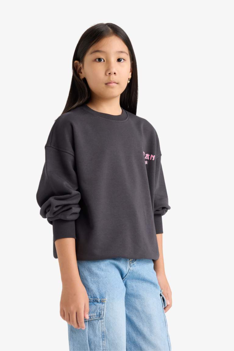 Girl Oversize Fit Crew Neck Sweatshirt