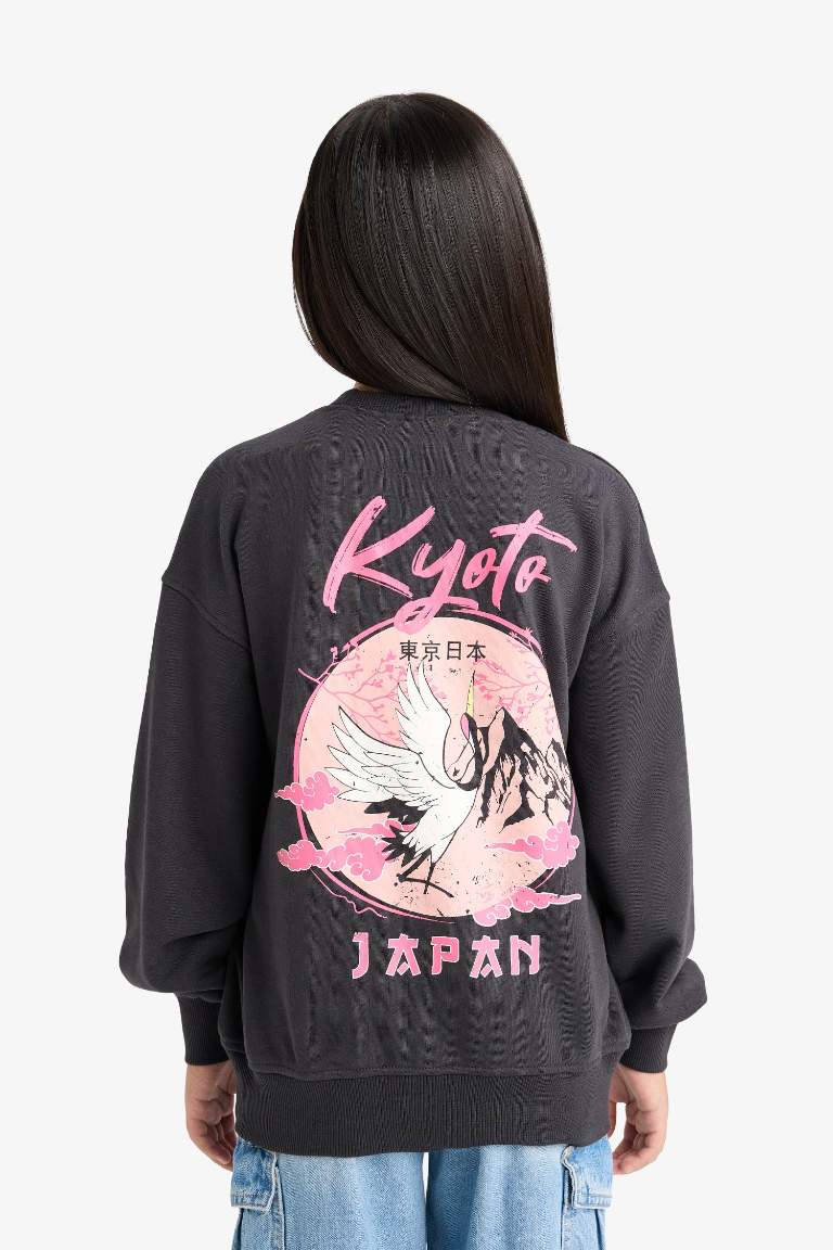 Girl Oversize Fit Crew Neck Sweatshirt