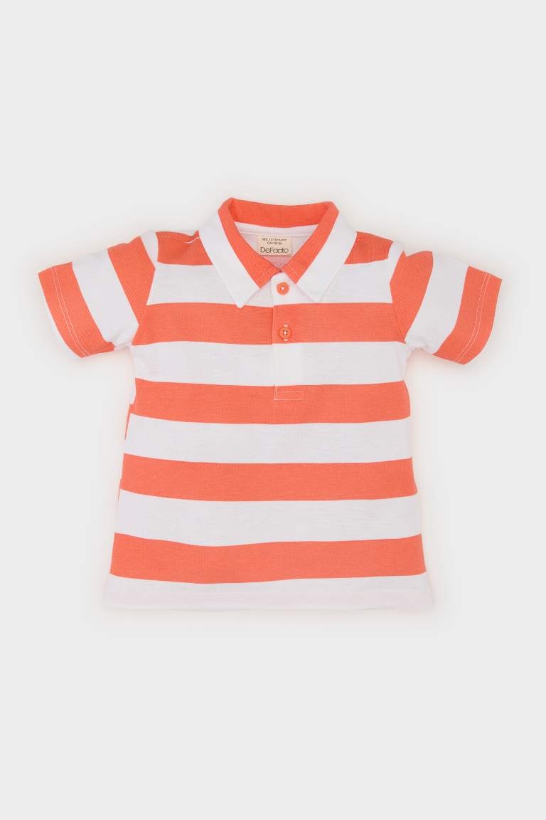 Baby Boy Striped Pique Short Sleeve Polo T-Shirt