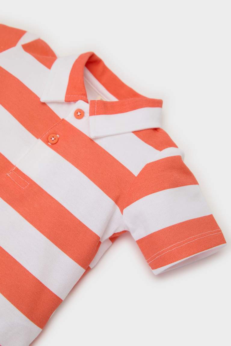 Baby Boy Striped Pique Short Sleeve Polo T-Shirt