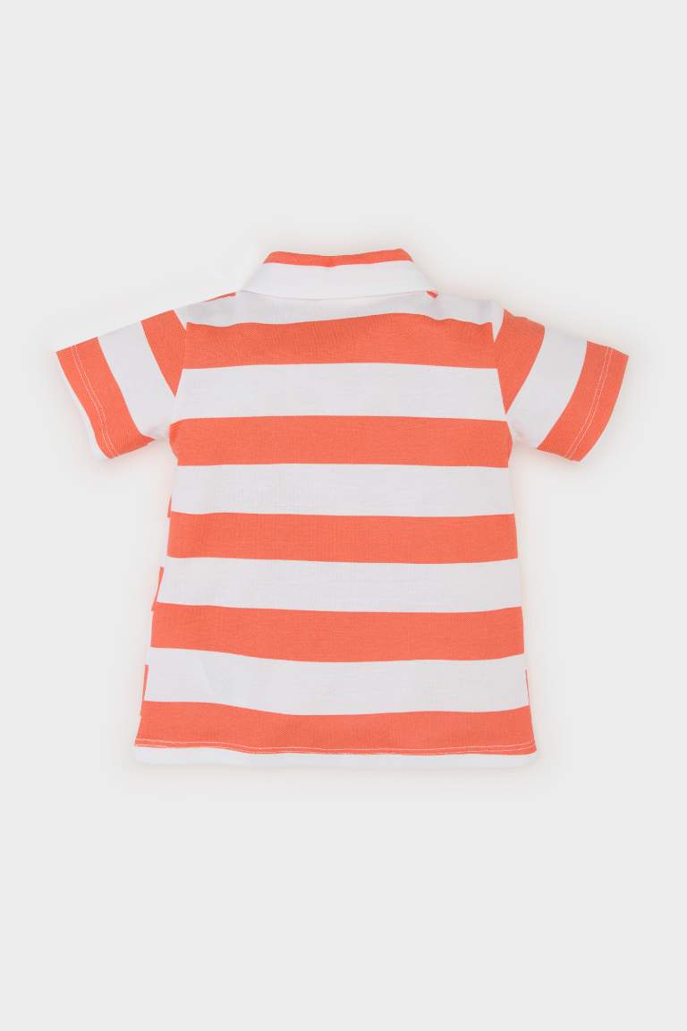 Baby Boy Striped Pique Short Sleeve Polo T-Shirt