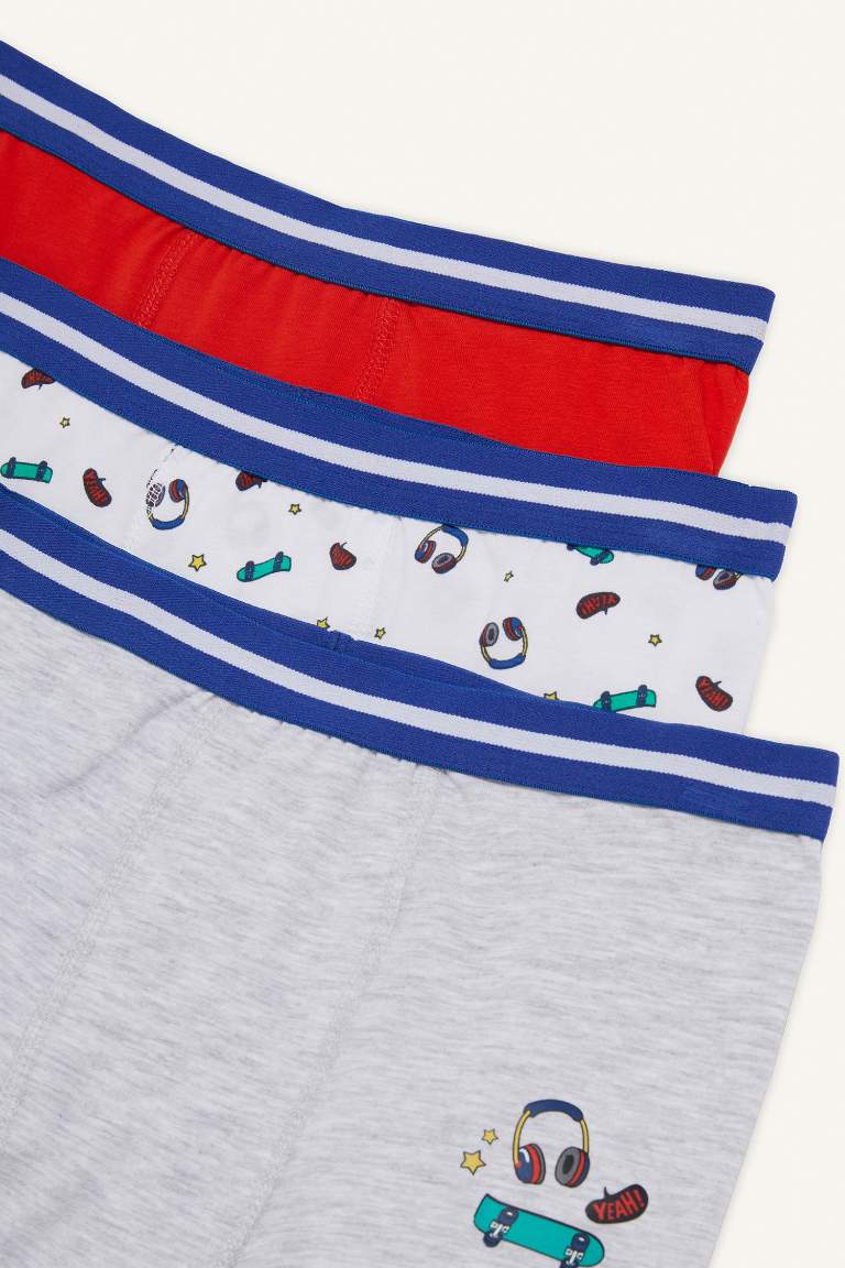 Erkek Çocuk Desenli 3'lü Boxer
