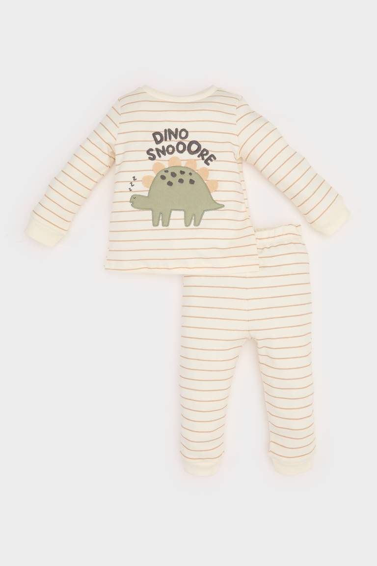 Baby Boy Dinosaur Printed Long Sleeve 2 Piece Pajama Set