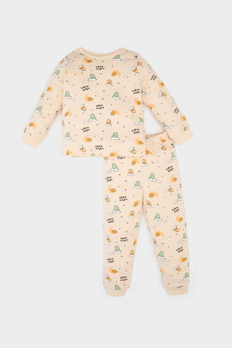 Baby Boy Dinosaur Patterned Top Bottom 2 Piece Pajama Set