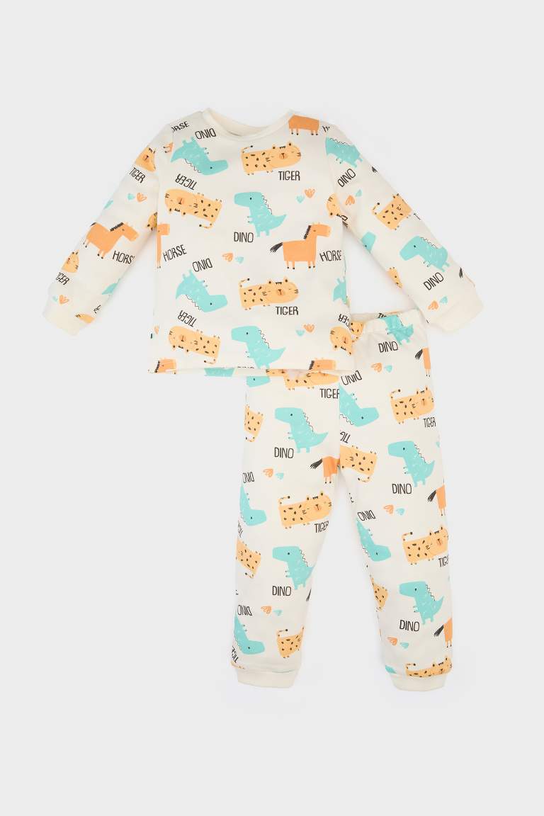 Baby Boy Patterned Top Bottom 2 Piece Pajama Set