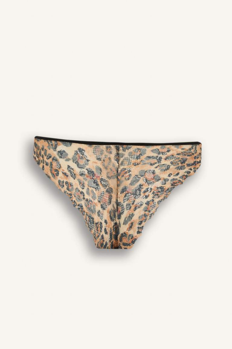 Fall in Love Leopard Patterned Lace Brazilian Panty