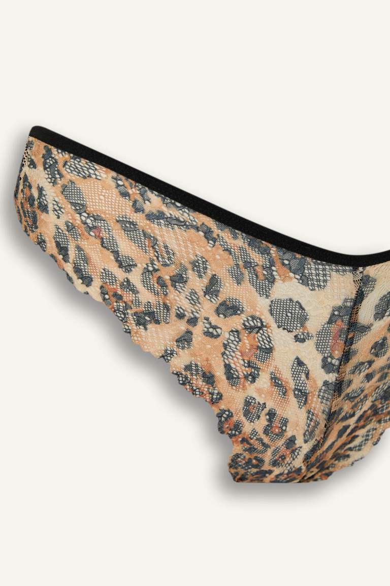 Fall in Love Leopard Patterned Lace Brazilian Panty