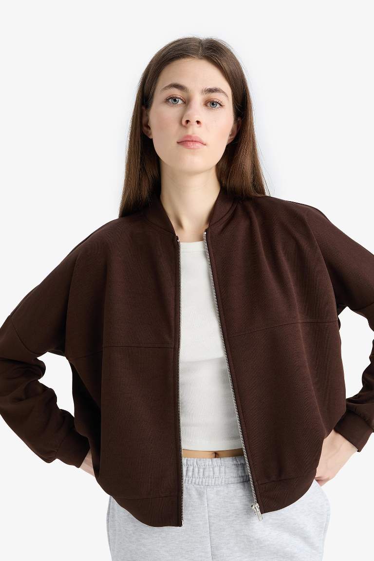 Veste bomber à fermeture zip Coupe décontractée