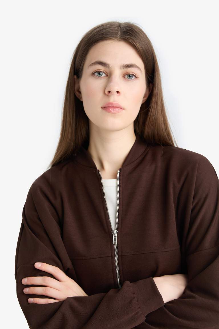 Veste bomber à fermeture zip Coupe décontractée