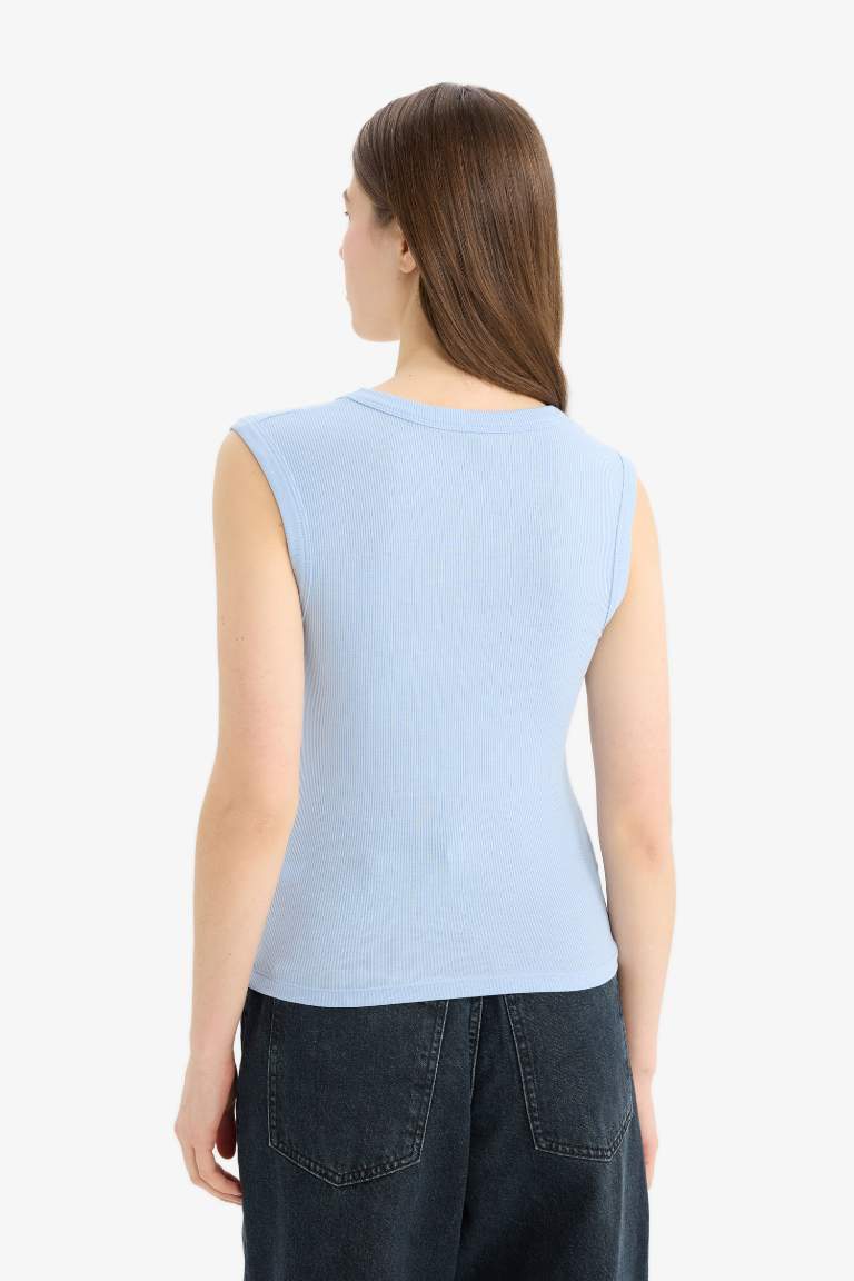 Slim Fit Ribana V-Neck Tank Top