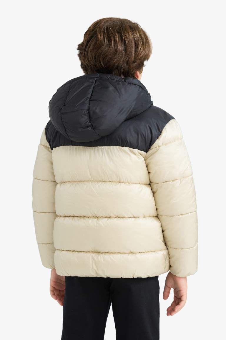Boy Hooded Zippered Waterproof Puffer Jacket