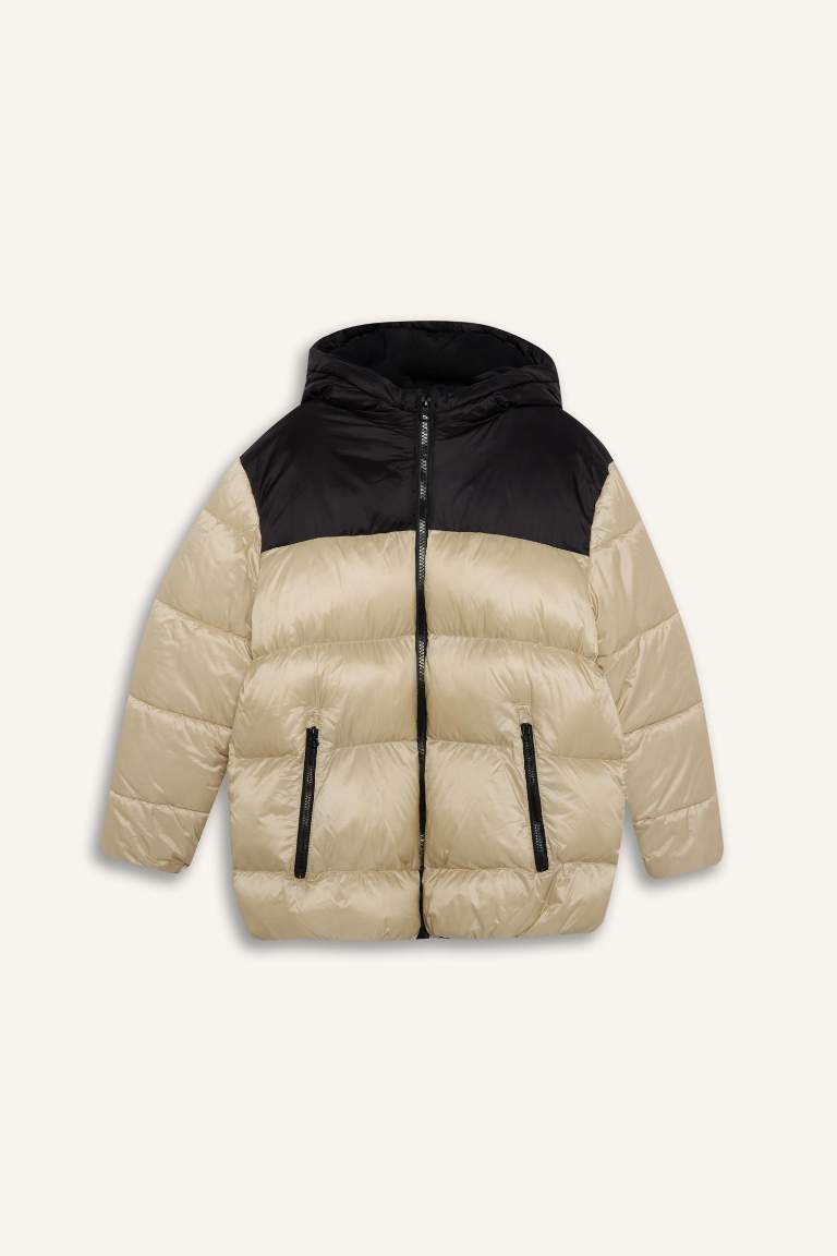 Boy Hooded Zippered Waterproof Puffer Jacket