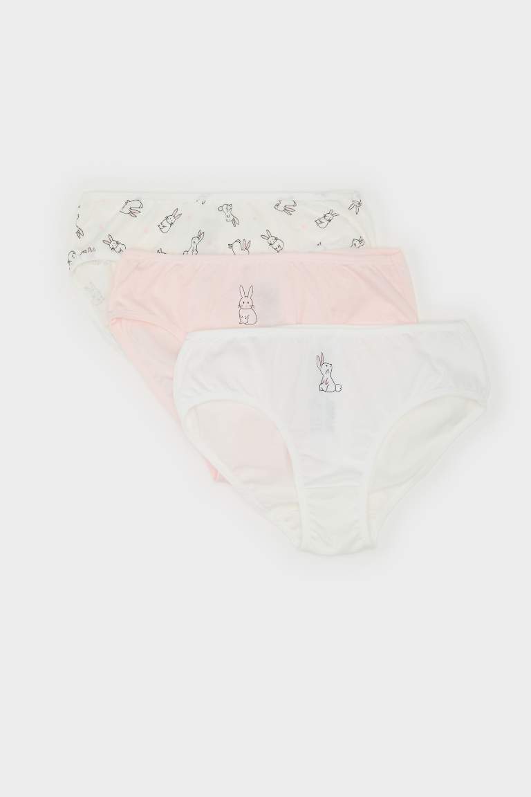 Girl Animal Patterned 3 Piece Slip Panties