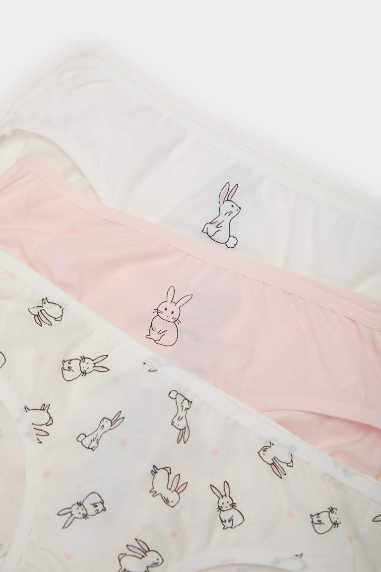 Girl Animal Patterned 3 Piece Slip Panties